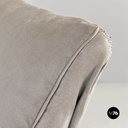 Poltrone in legno e tessuto grigio e blu, 1980 ca.