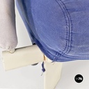 Poltrone in legno e tessuto grigio e blu, 1980 ca.