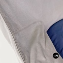 Poltrone in legno e tessuto grigio e blu, 1980 ca.