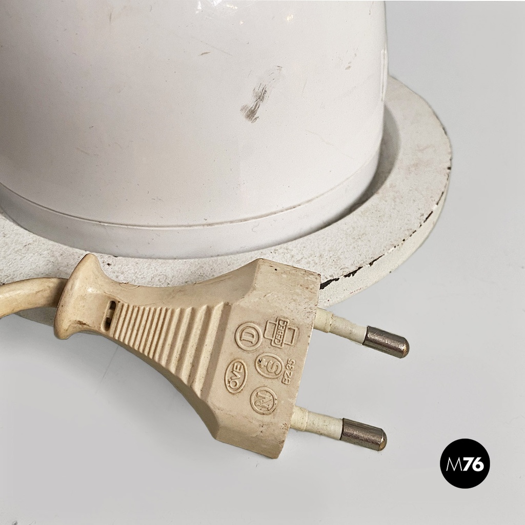 Lampada da terra in metallo bianco, 1980 ca.