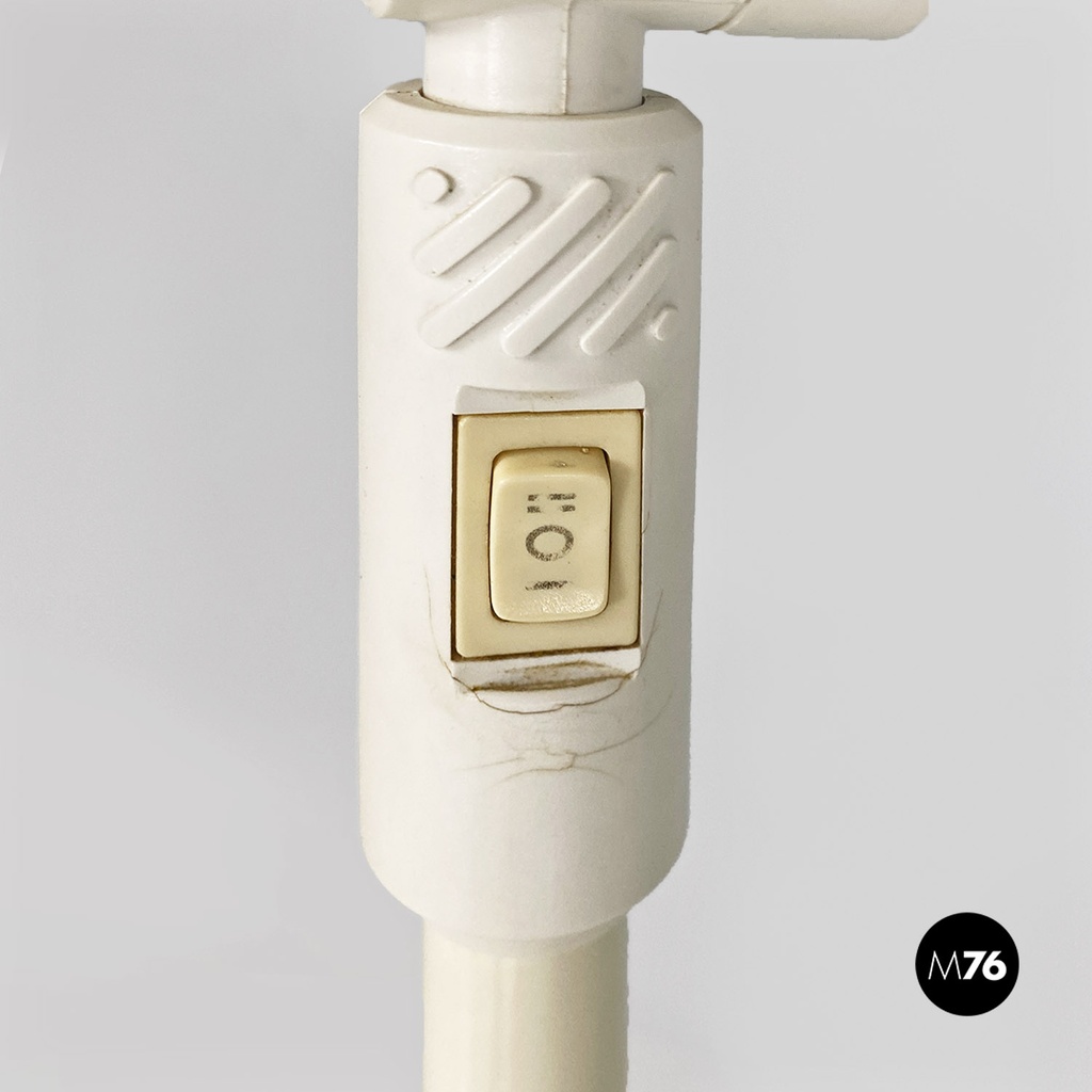 Lampada da terra in metallo bianco, 1980 ca.