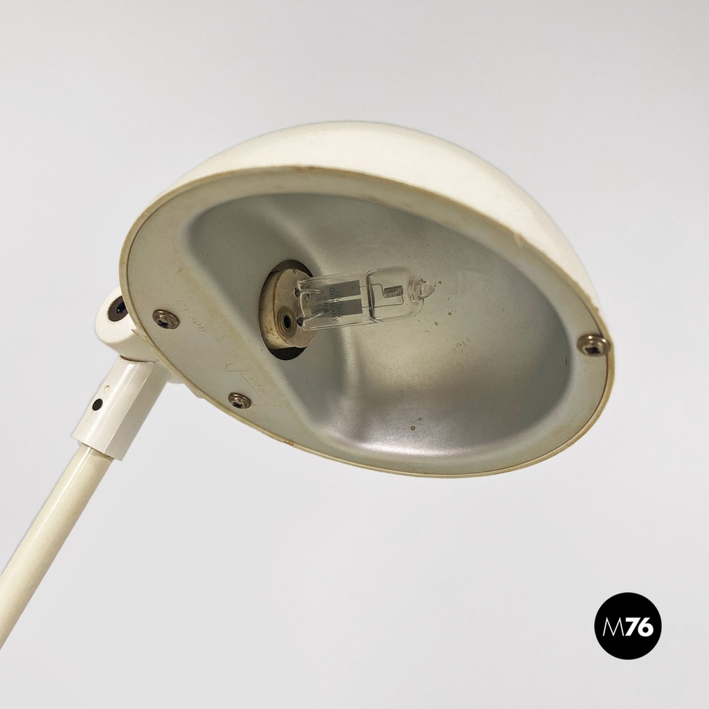 Lampada da terra in metallo bianco, 1980 ca.