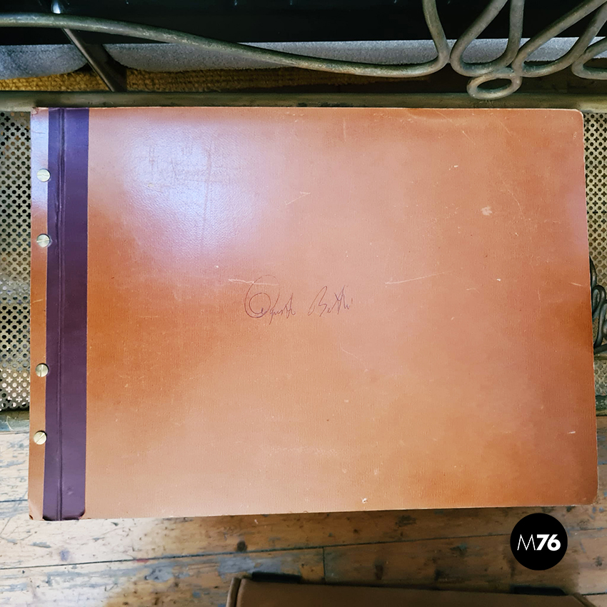 Italian Mid-Century Brown Leather Plastic Sofa Flou by Betti Habitat Ids, 1970s