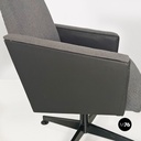 Poltrone girevoli da scrivania in tessuto grigio, 1960 ca.