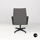 Poltrone girevoli da scrivania in tessuto grigio, 1960 ca.