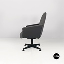 Poltrone girevoli da scrivania in tessuto grigio, 1960 ca.