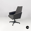 Poltrone girevoli da scrivania in tessuto grigio, 1960 ca.