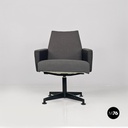 Poltrone girevoli da scrivania in tessuto grigio, 1960 ca.