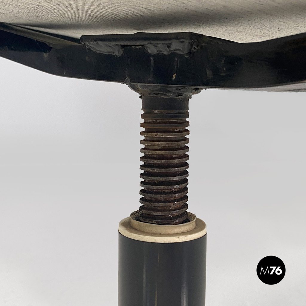 Poltrone girevoli da scrivania in tessuto grigio, 1960 ca.