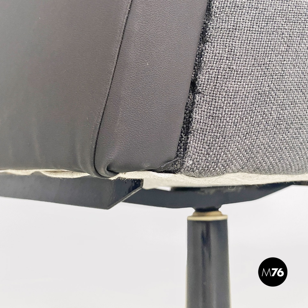 Poltrone girevoli da scrivania in tessuto grigio, 1960 ca.