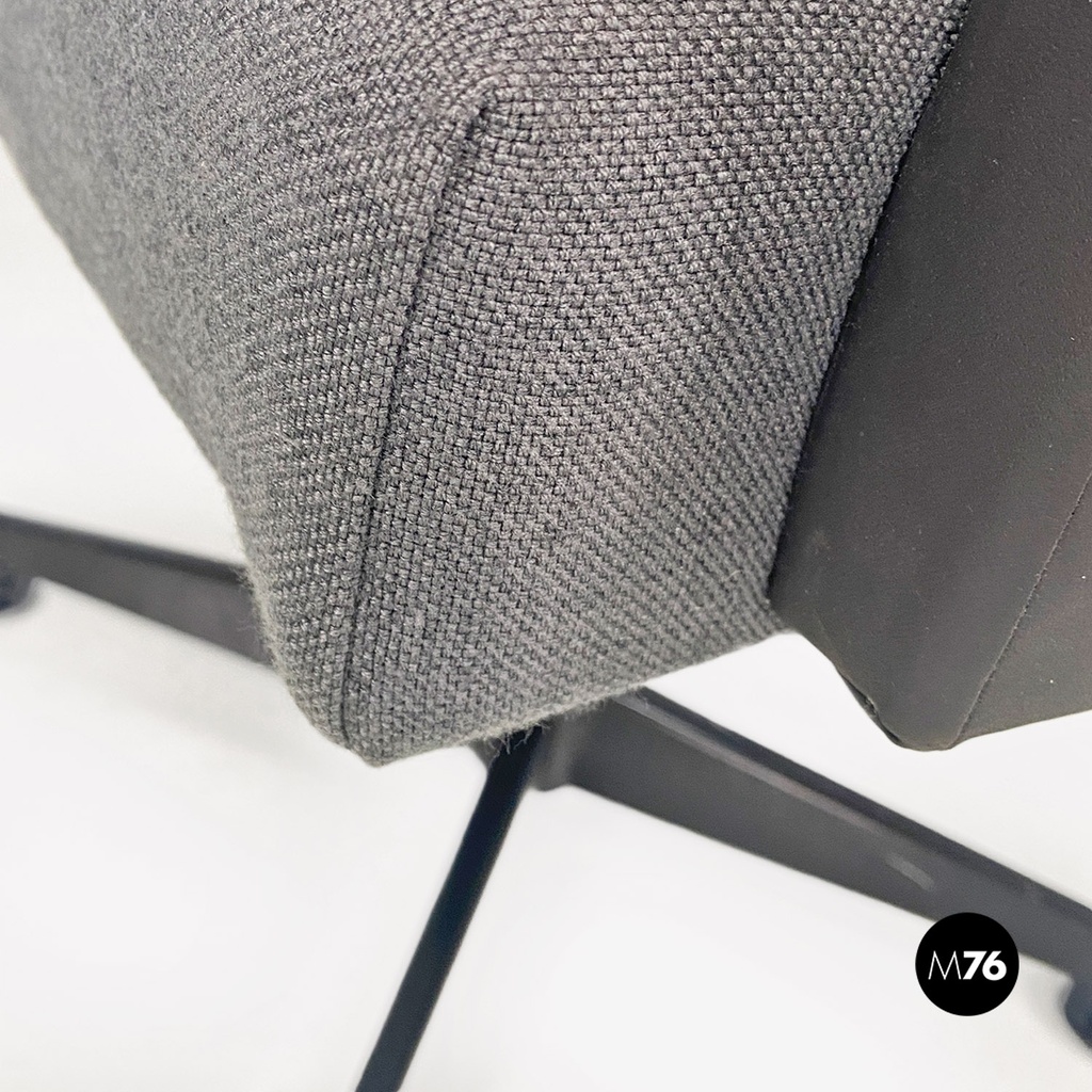 Poltrone girevoli da scrivania in tessuto grigio, 1960 ca.