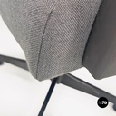 Poltrone girevoli da scrivania in tessuto grigio, 1960 ca.