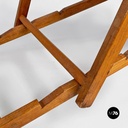 Sdraio da bambino in tessuto a riche e legno, 1950 ca.