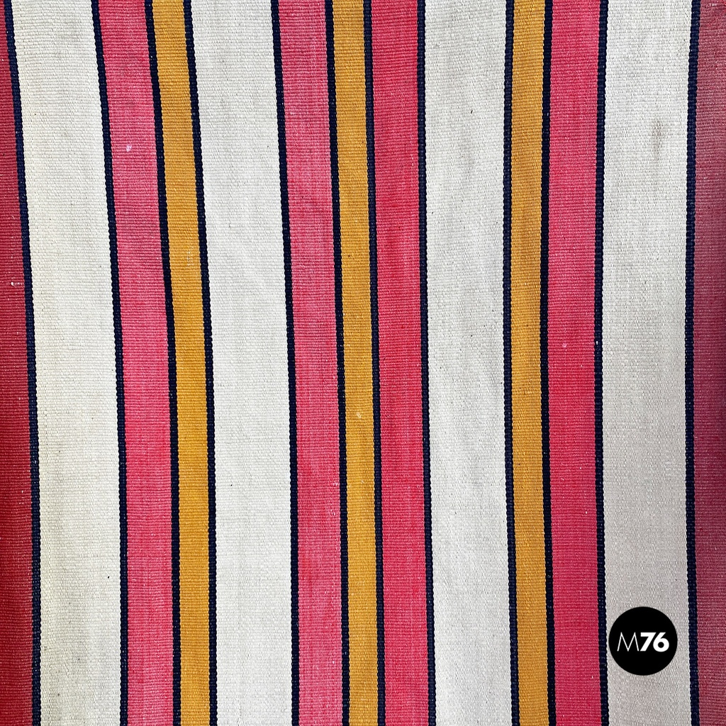 Sdraio da bambino in tessuto a riche e legno, 1950 ca.