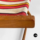 Sdraio da bambino in tessuto a riche e legno, 1950 ca.