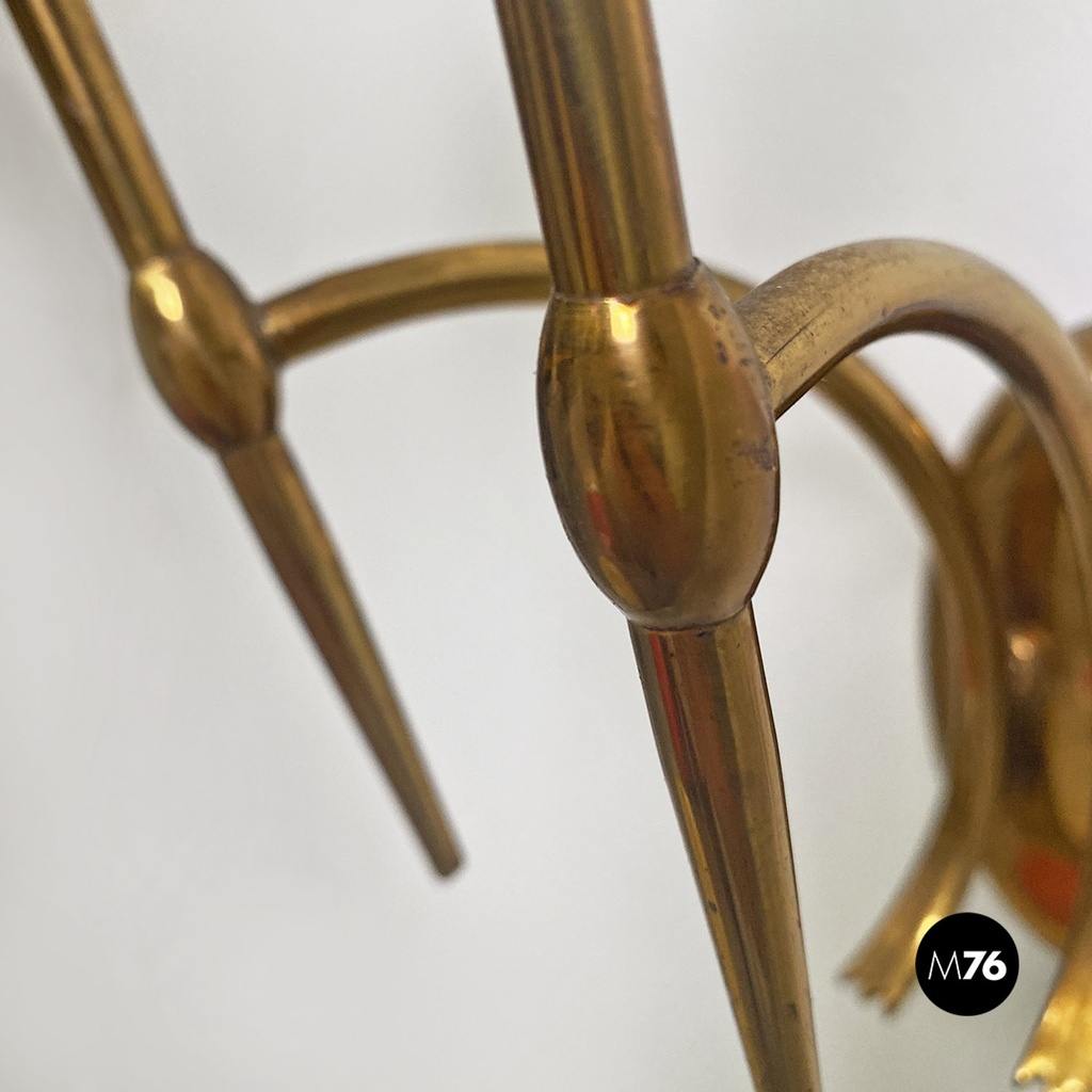 Applique a due bracci in ottone, 1950 ca.