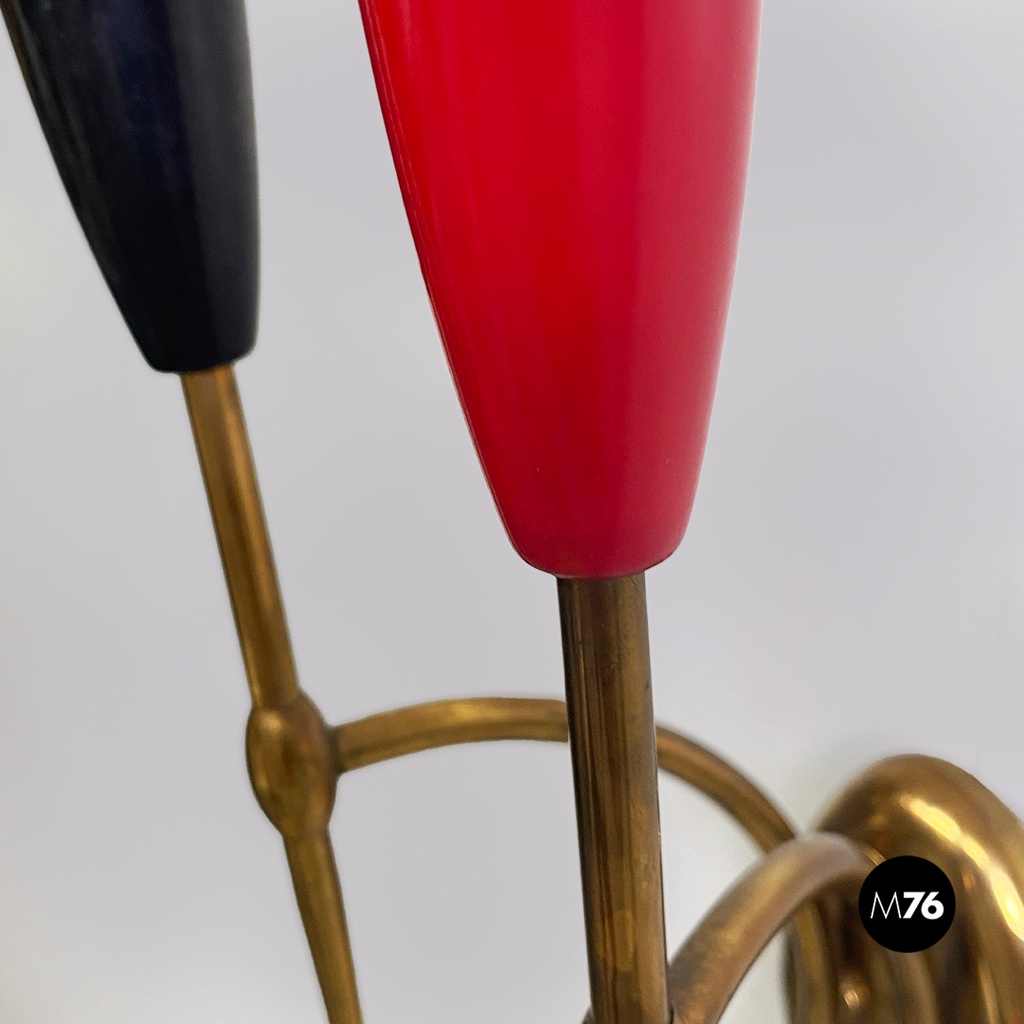 Applique a due bracci in ottone, 1950 ca.