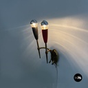 Applique a due bracci in ottone, 1950 ca.