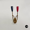 Applique a due bracci in ottone, 1950 ca.