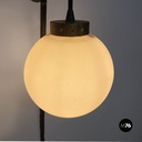 Applique in vetro opalino e metallo nero, 1950 ca.