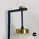 Applique in vetro opalino e metallo nero, 1950 ca.