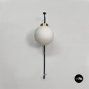 Applique in vetro opalino e metallo nero, 1950 ca.