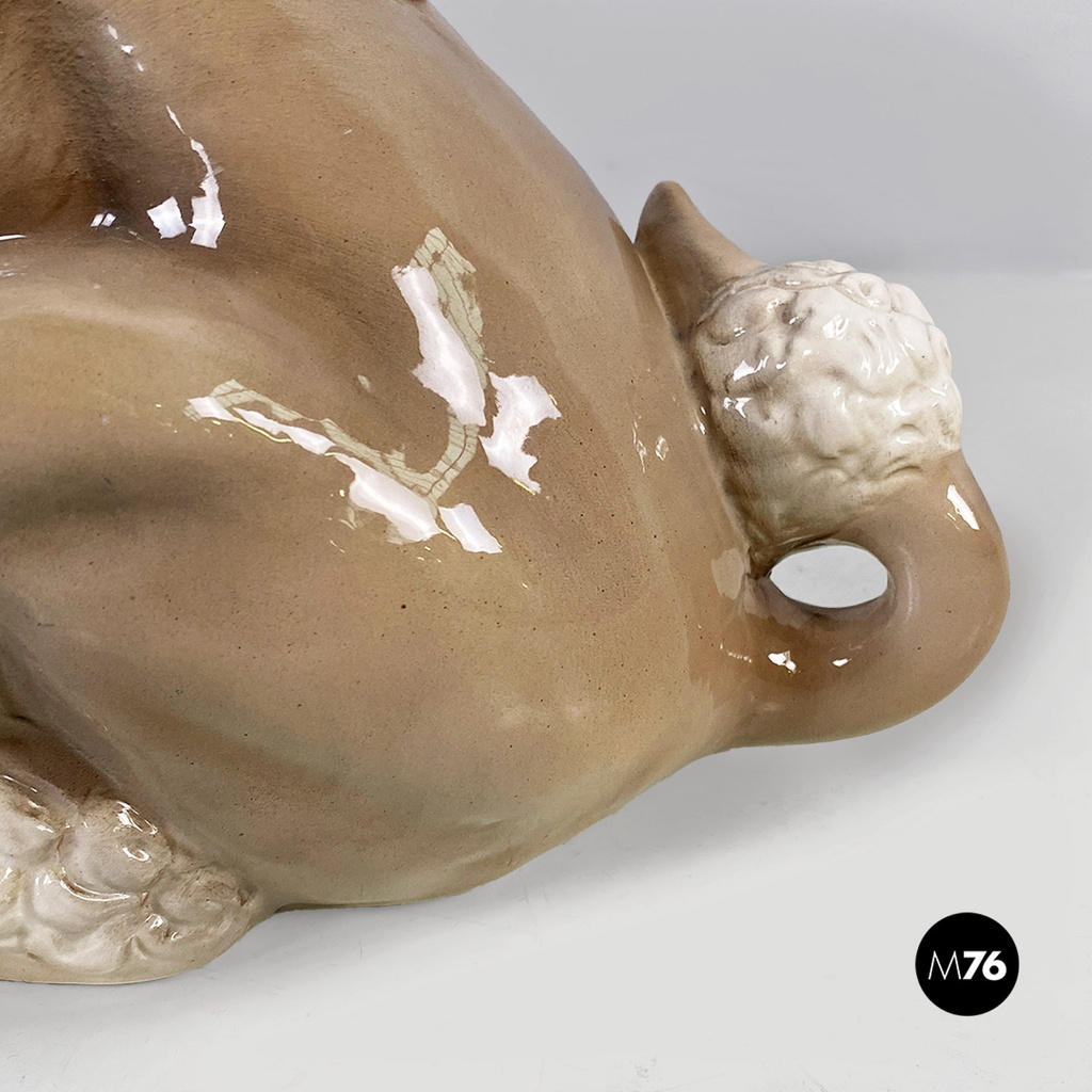 Scultura barboncino in ceramica Ronzan, 1970 ca.