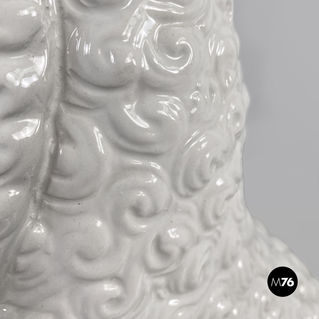 Scultura barboncino in ceramica Ronzan, 1970 ca.