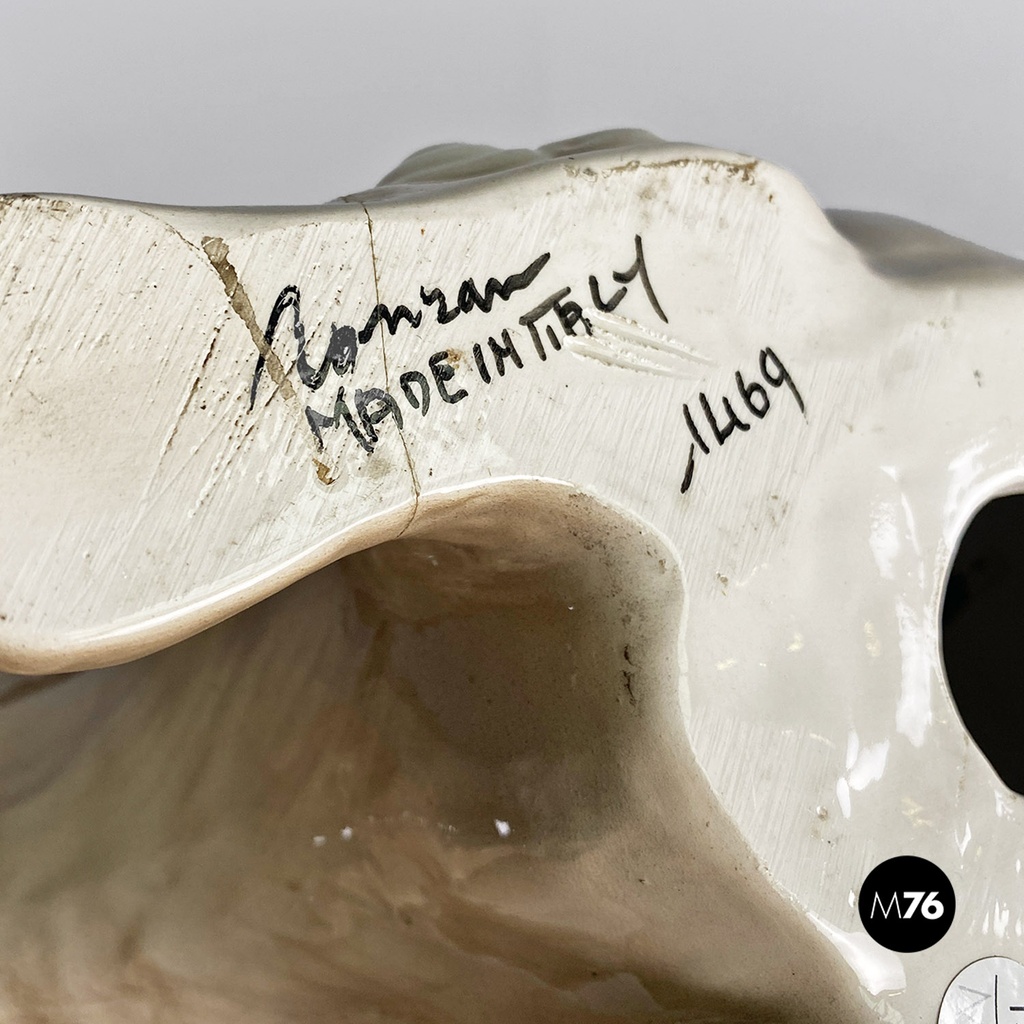 Scultura barboncino in ceramica Ronzan, 1970 ca.