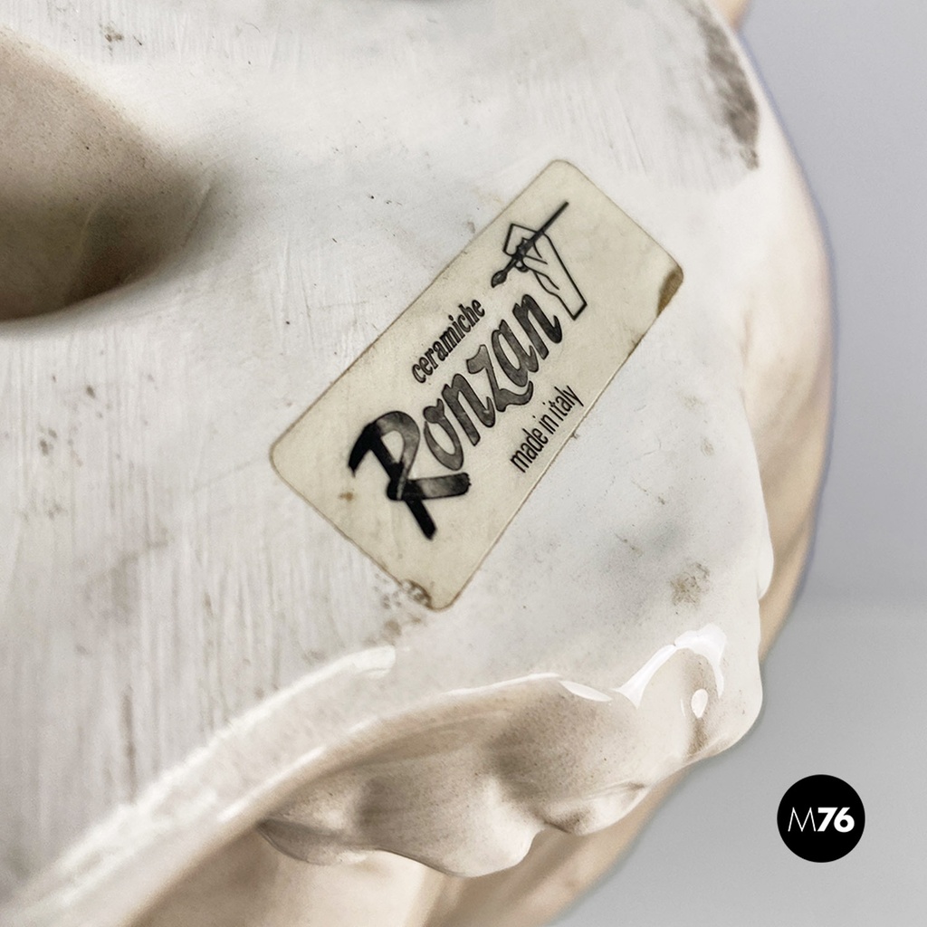 Scultura barboncino in ceramica Ronzan, 1970 ca.