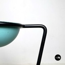  Posacenere da terra in metallo azzurro e nero, 1980 ca.