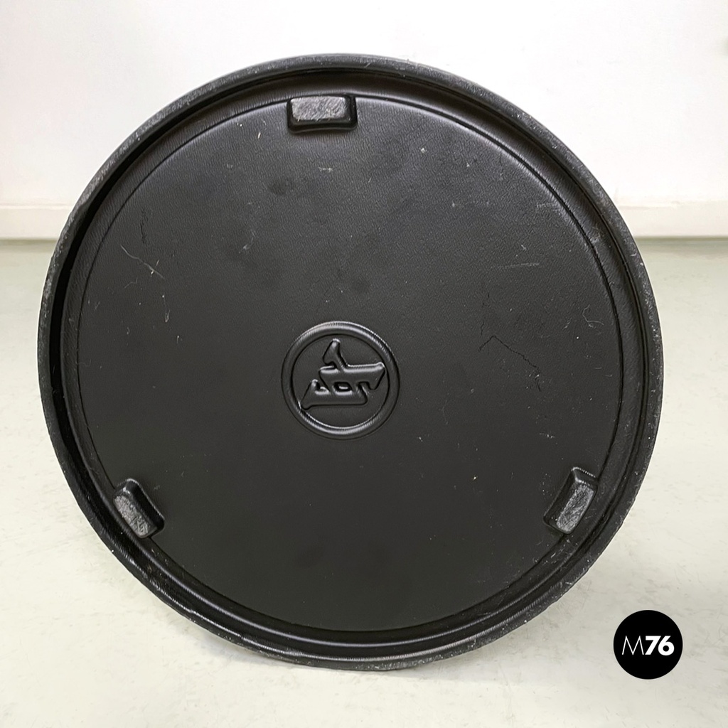  Posacenere da terra in metallo azzurro e nero, 1980 ca.