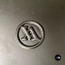  Posacenere da terra in metallo azzurro e nero, 1980 ca.