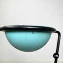  Posacenere da terra in metallo azzurro e nero, 1980 ca.