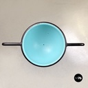  Posacenere da terra in metallo azzurro e nero, 1980 ca.
