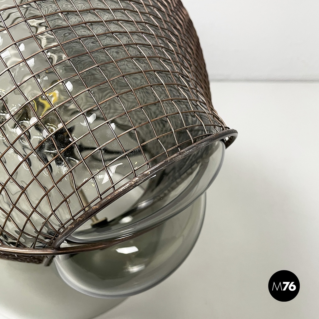 Italian modern glass steel table lamp Patroclo by Gae Aulenti for Artemide, 1970