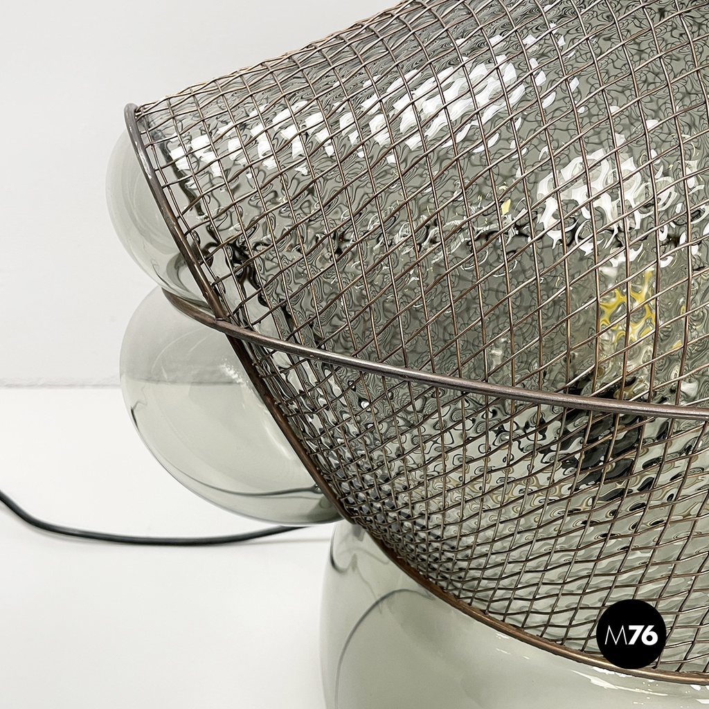 Italian modern glass steel table lamp Patroclo by Gae Aulenti for Artemide, 1970