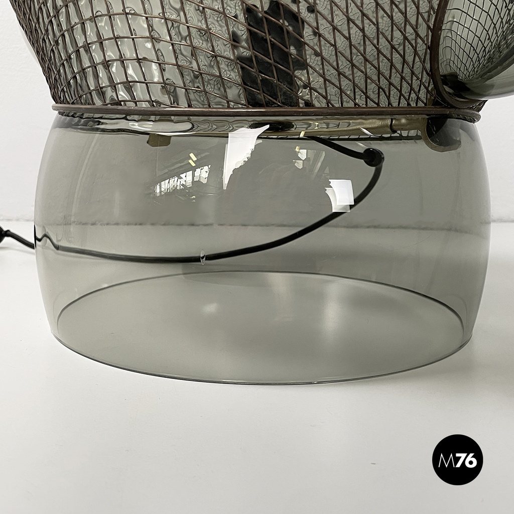 Italian modern glass steel table lamp Patroclo by Gae Aulenti for Artemide, 1970