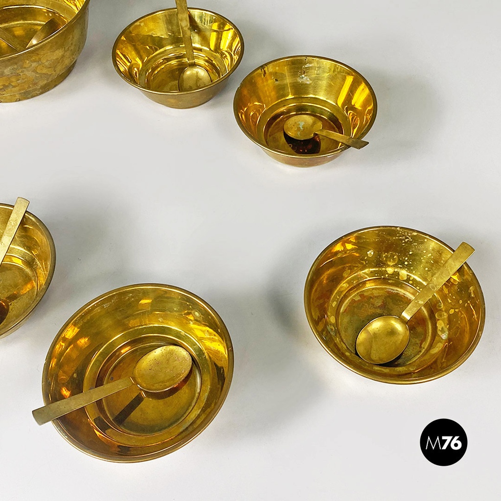 Servizio da macedonia in ottone, 1970 ca.