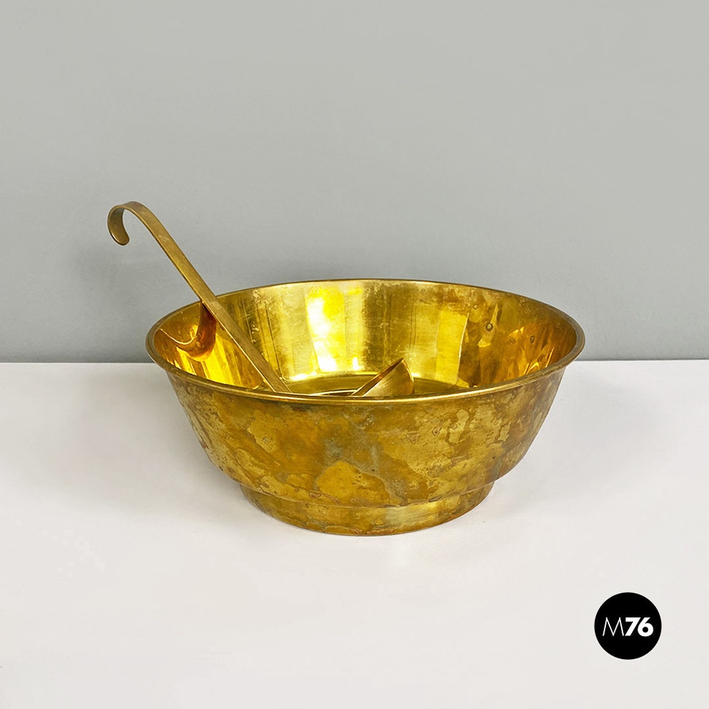 Servizio da macedonia in ottone, 1970 ca.