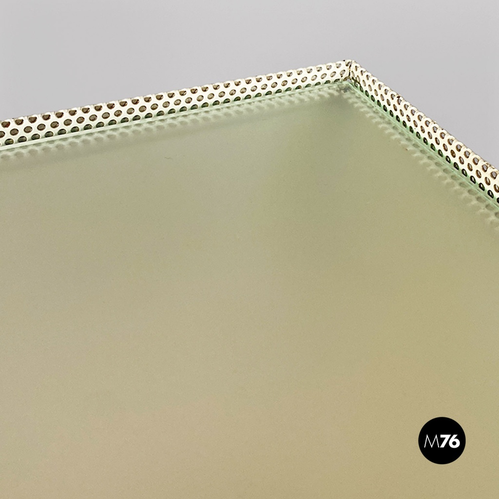 Tavolo da caffè in metallomicro forato, 1980 ca.