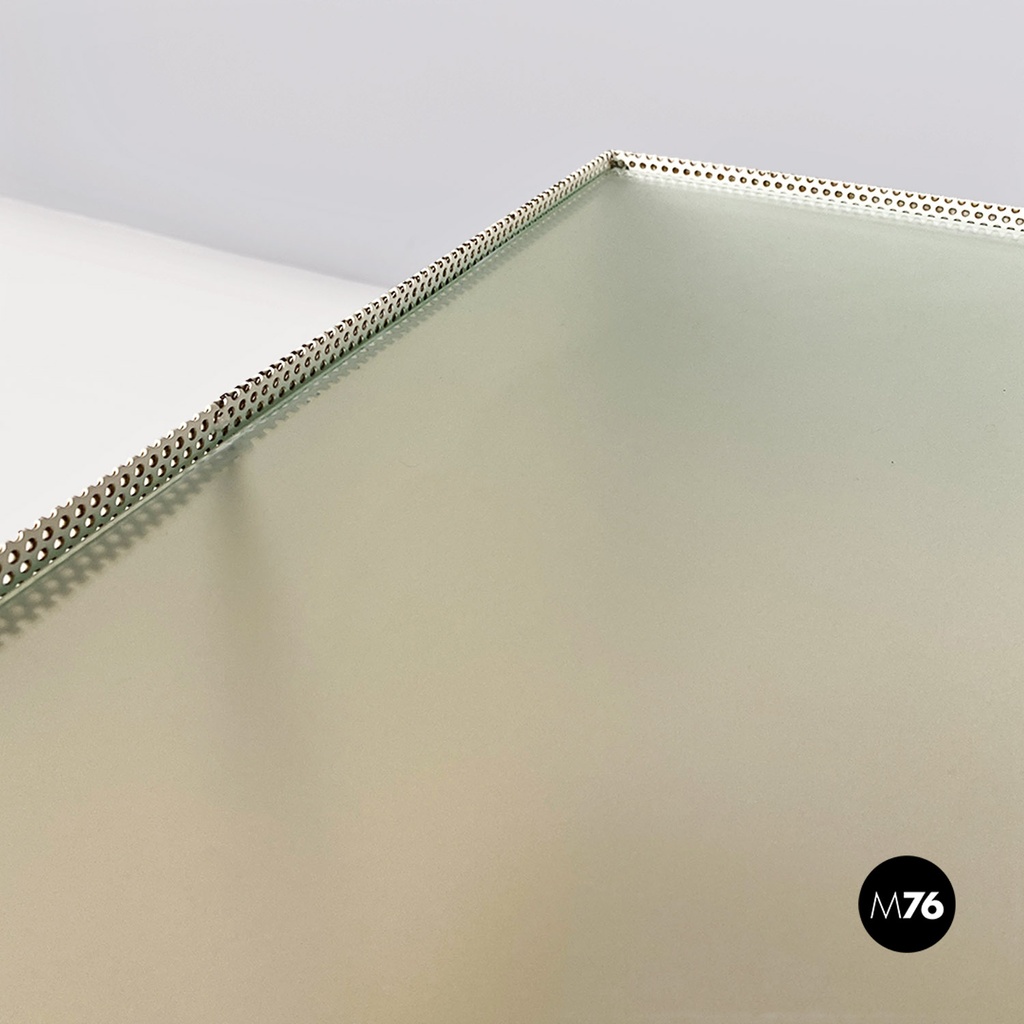 Tavolo da caffè in metallomicro forato, 1980 ca.