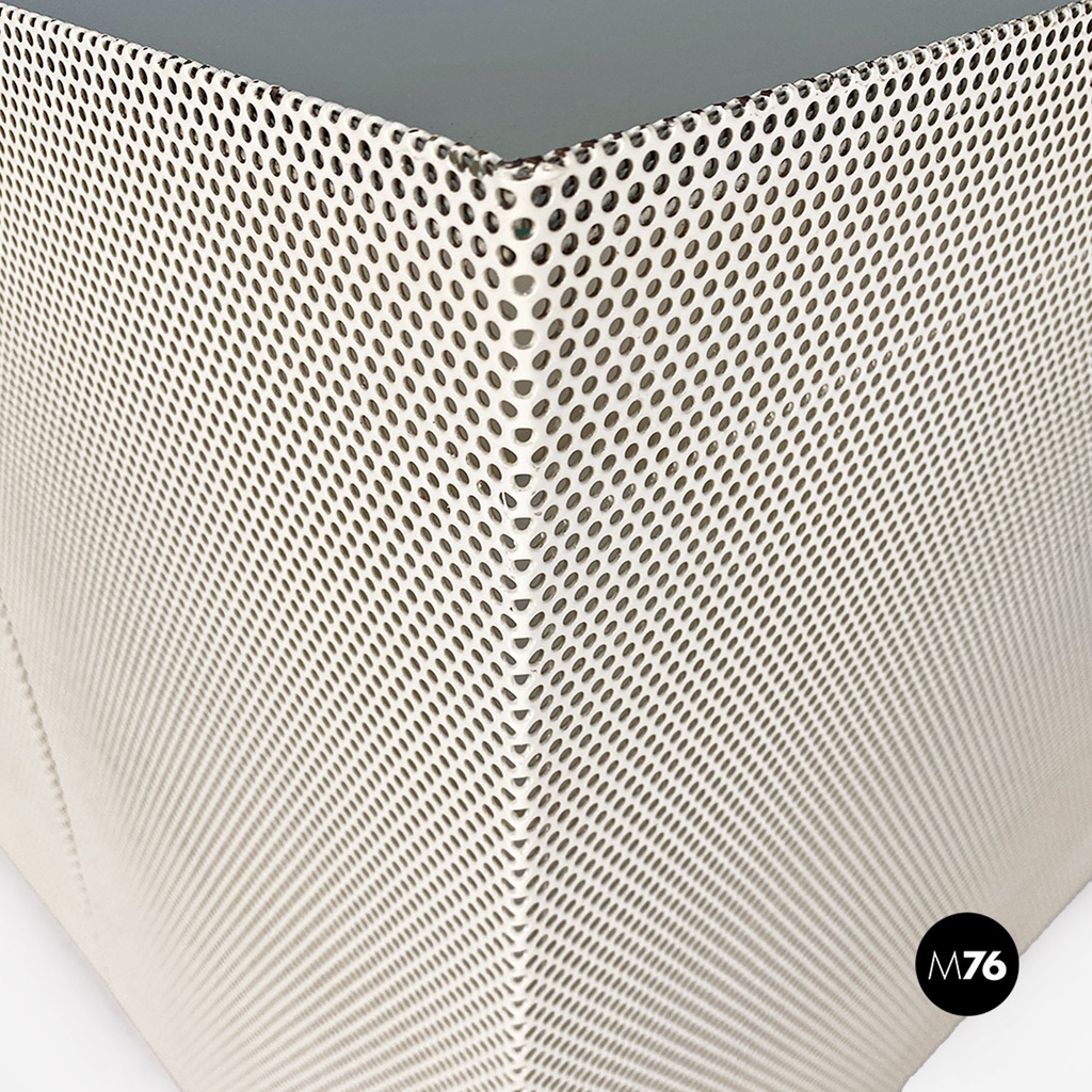 Tavolo da caffè in metallomicro forato, 1980 ca.