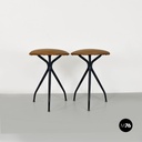 Set di due sgabelli in finta pelle, 1960 ca.