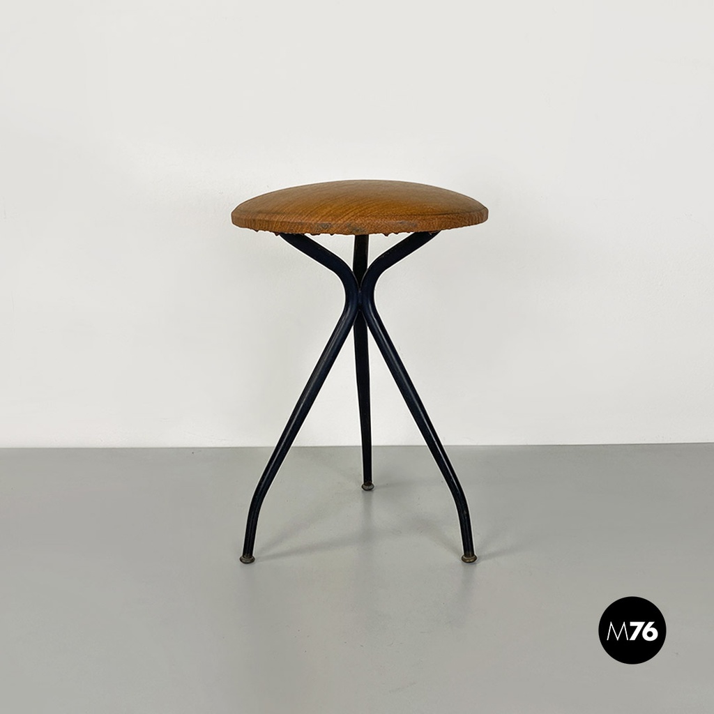 Set di due sgabelli in finta pelle, 1960 ca.