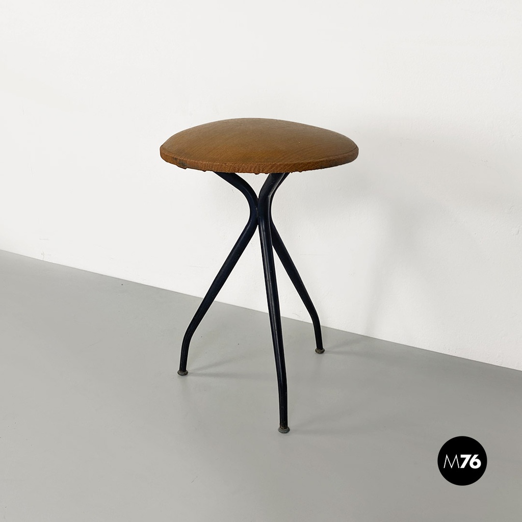 Set di due sgabelli in finta pelle, 1960 ca.