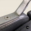 Poltrone da ufficio in acciaio e pelle nera, 1970 ca.