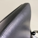 Poltrone da ufficio in acciaio e pelle nera, 1970 ca.