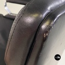 Poltrone da ufficio in acciaio e pelle nera, 1970 ca.