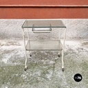 Carrello da laboratorio in vetro e metallo, 1940 ca.